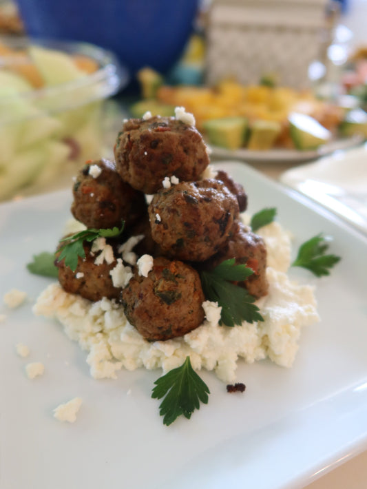 Harissa Honey Glazed Lamb Meatballs